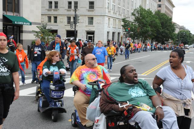 Part of the hundreds of concerned people from over 90 disability, aging and civil rights groups which converged on Washington, D.C., for the My Medicaid Matters rally on Sept. 21. Photo courtesy of www.ADAPT.org