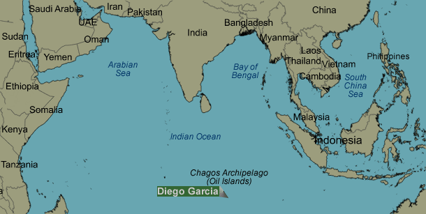 The Diego García Island in the Indian Ocean