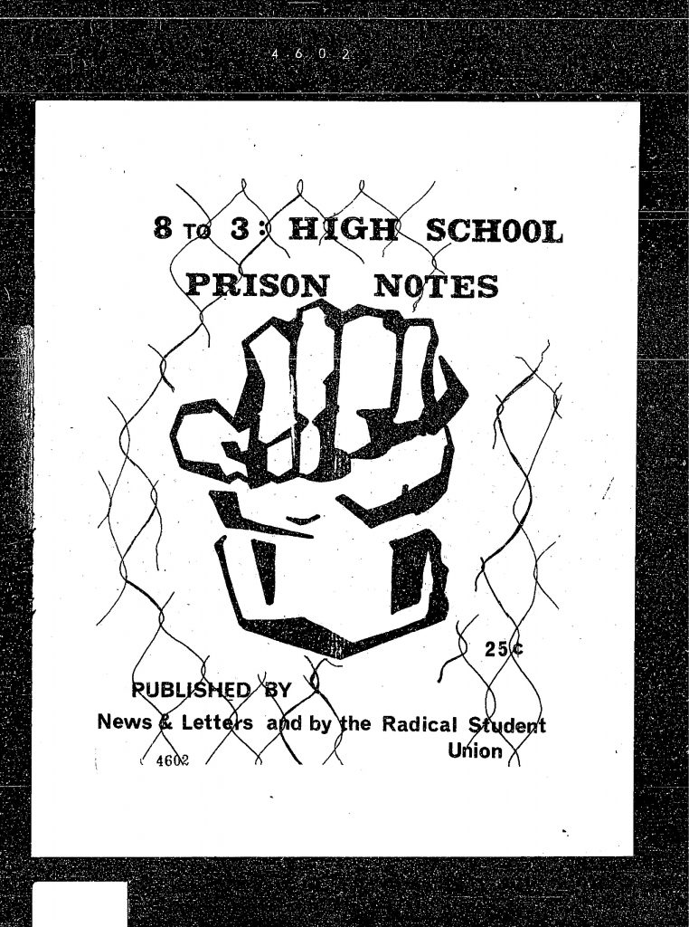 Prison Note Paper 8 to 3: High School Prison Notes - News and Letters Committees